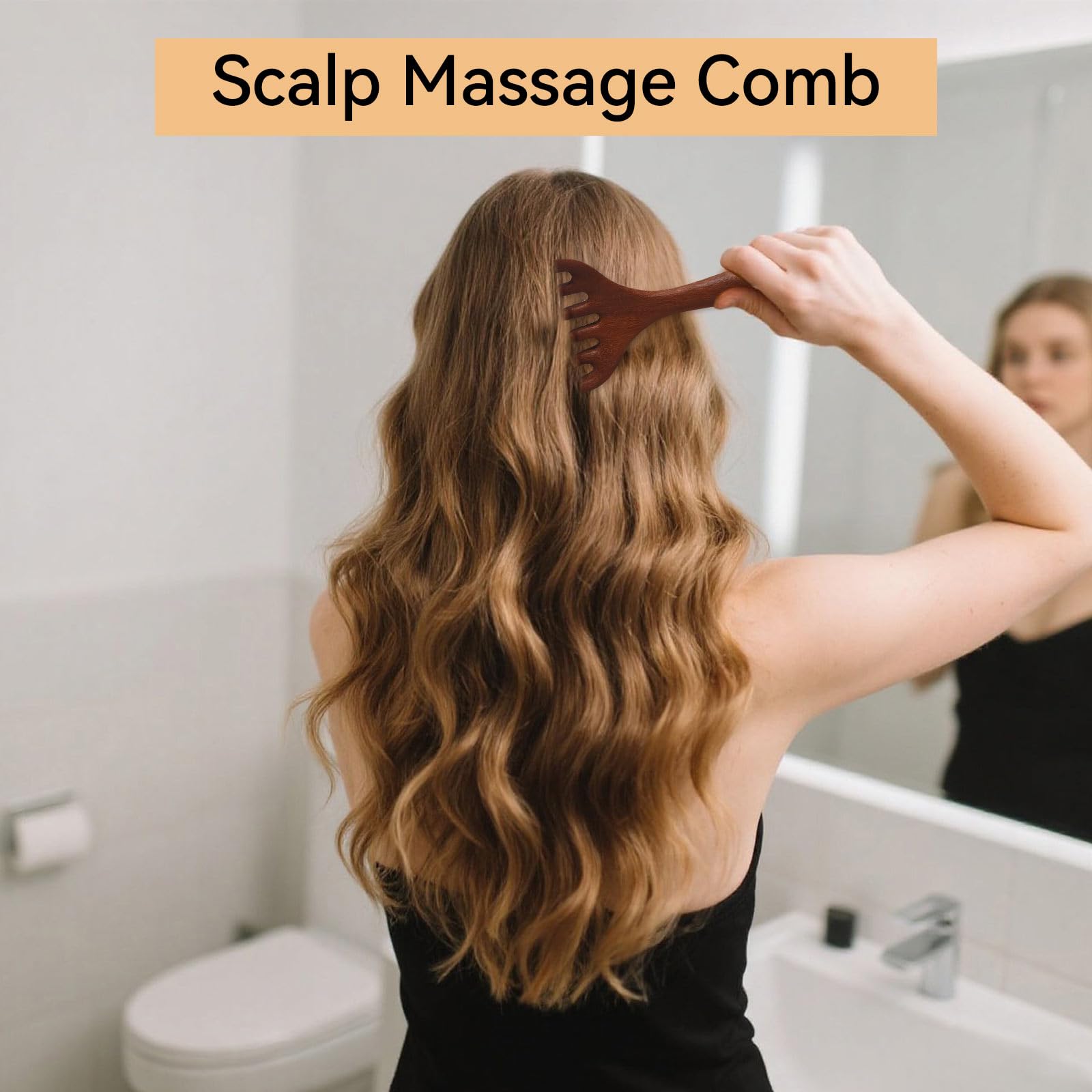 2 Pack Wooden Scalp Massage Comb